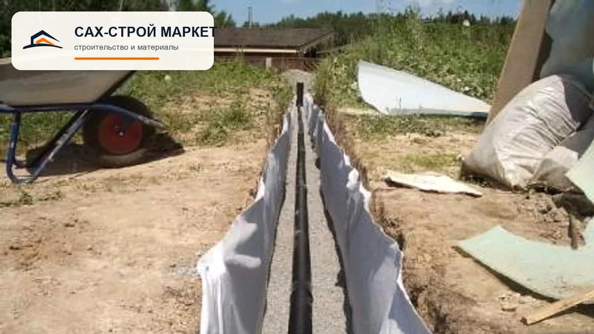 дренаж — дренажная труба и щебеночная обсыпка для условий Сахалина, рабочий ракурс 292