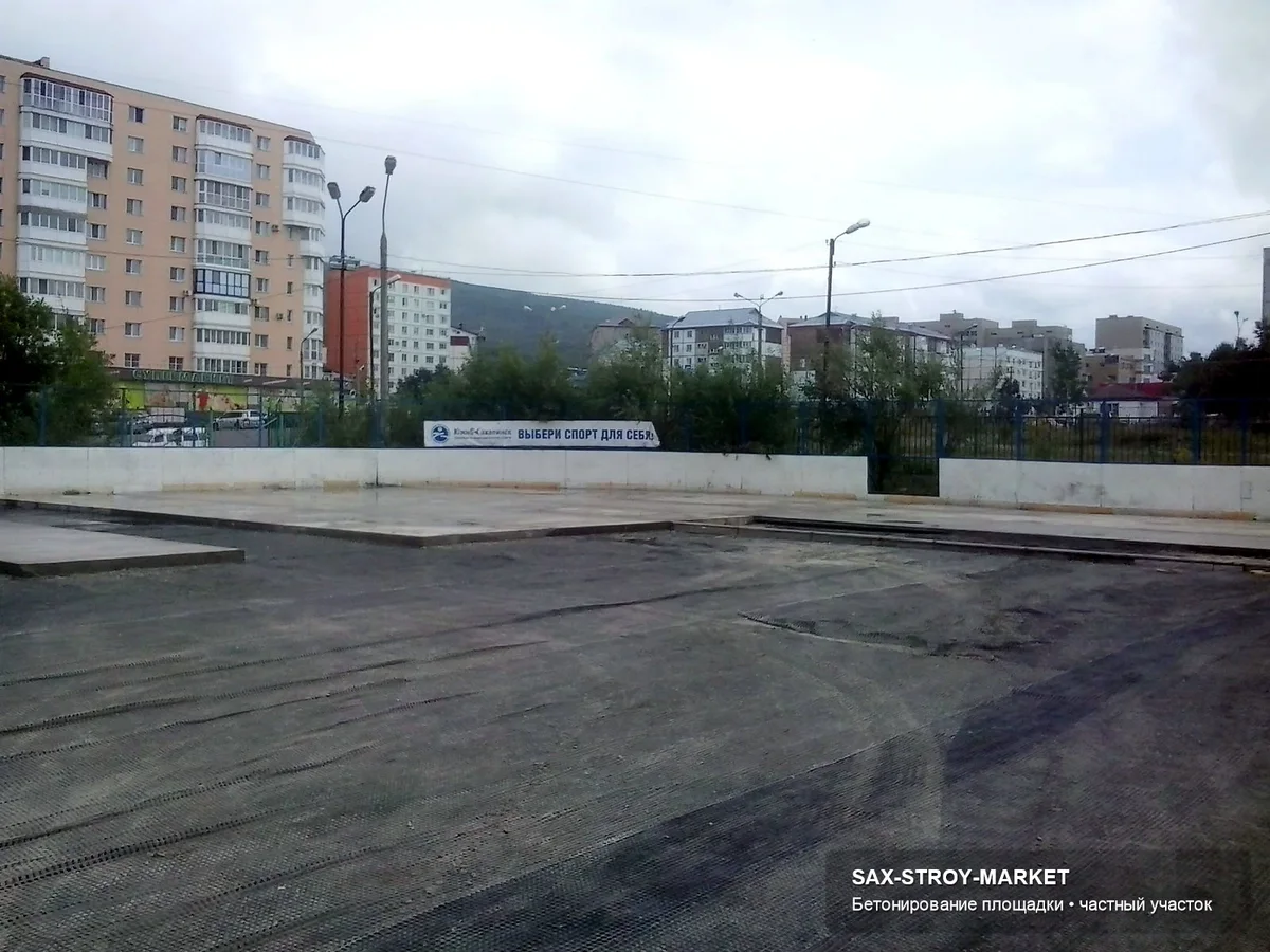 бетонные работы — монолитный участок для объекта в Южно-Сахалинске, рабочий ракурс 44
