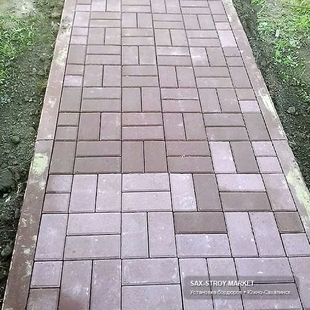 Бордюры и благоустройство участка: фото монтажа и готового результата — Южно-Сахалинск, Сах-Строй-Маркет