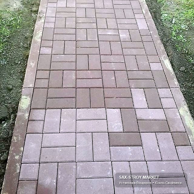 Бордюры и благоустройство участка: фото монтажа и готового результата — Южно-Сахалинск, Сах-Строй-Маркет