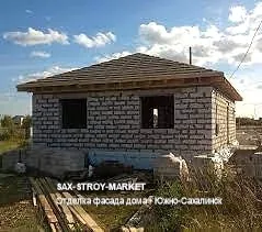 Строительство дома под ключ: частный дом, фасад после основных этапов — Южно-Сахалинск, Сах-Строй-Маркет