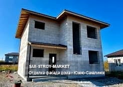 Строительство дома под ключ: частный дом, кладка стен крупным планом — Южно-Сахалинск, Сах-Строй-Маркет