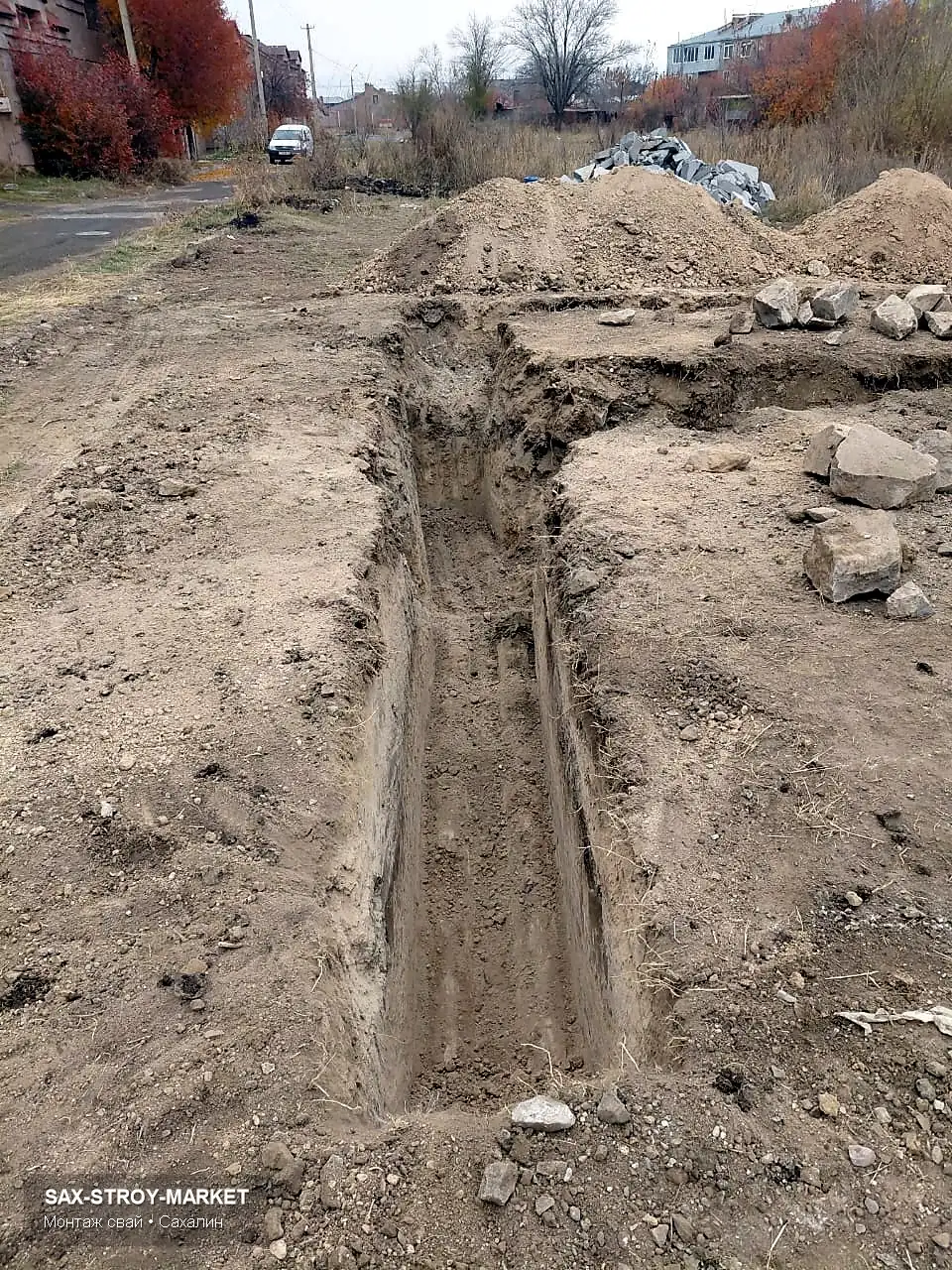 Устройство фундамента: основание под дом, опалубка перед заливкой — Южно-Сахалинск, Сах-Строй-Маркет