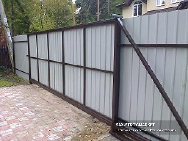 Установка ворот: ворота на участке, готовый въезд на участок — Южно-Сахалинск, Сах-Строй-Маркет