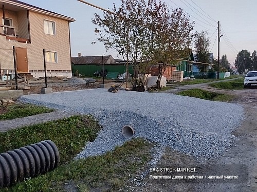 Благоустройство территории: участок у дома, оформленная зона у дома — Южно-Сахалинск, Сах-Строй-Маркет